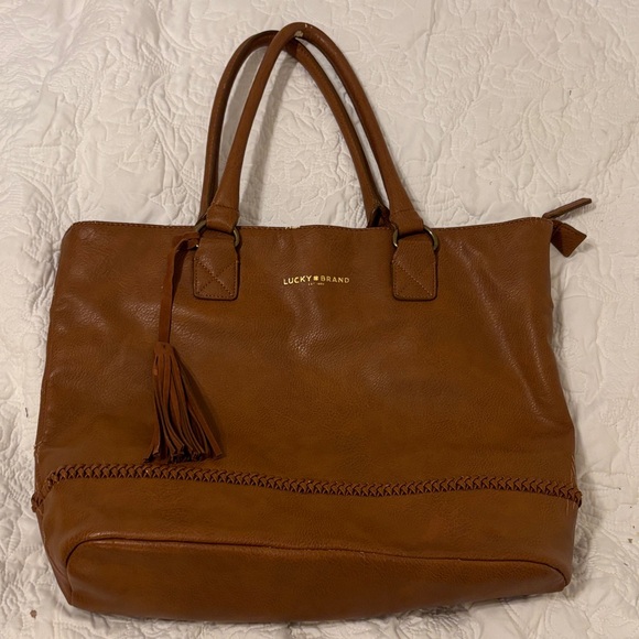 Lucky Brand Handbags - Lucky Brand Tan Leather Tote with Tassel